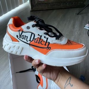 Von Dutch orange and white